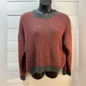 CHIARAMENTE – RED & GREY STRIPED SWEATER – SIZE L